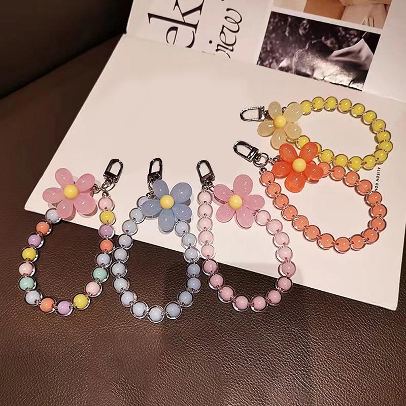 1 Stück Bunte Blume Perlen Handy Charm Strap Kette Lanyard Frauen Mädchen