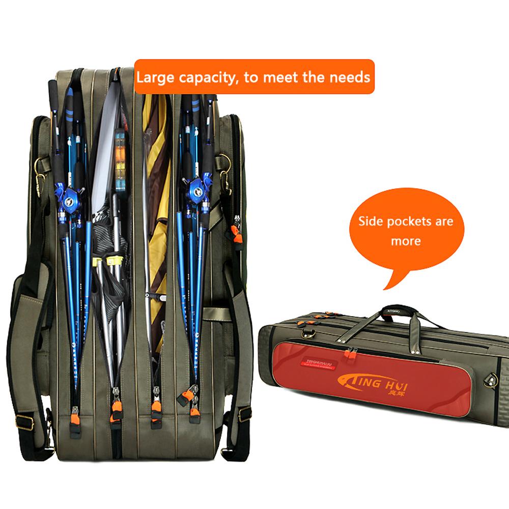 Geantă Multifuncțională Mare, Nepliabilă, pentru Lansete de Pescuit, 2-4 Straturi, 80-130CM, Impermeabilă, Îngroșată, Cutie de Depozitare Echipament de Pescuit