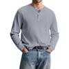 Men's Casual Knit Button-Up Long-Sleeve Shirt