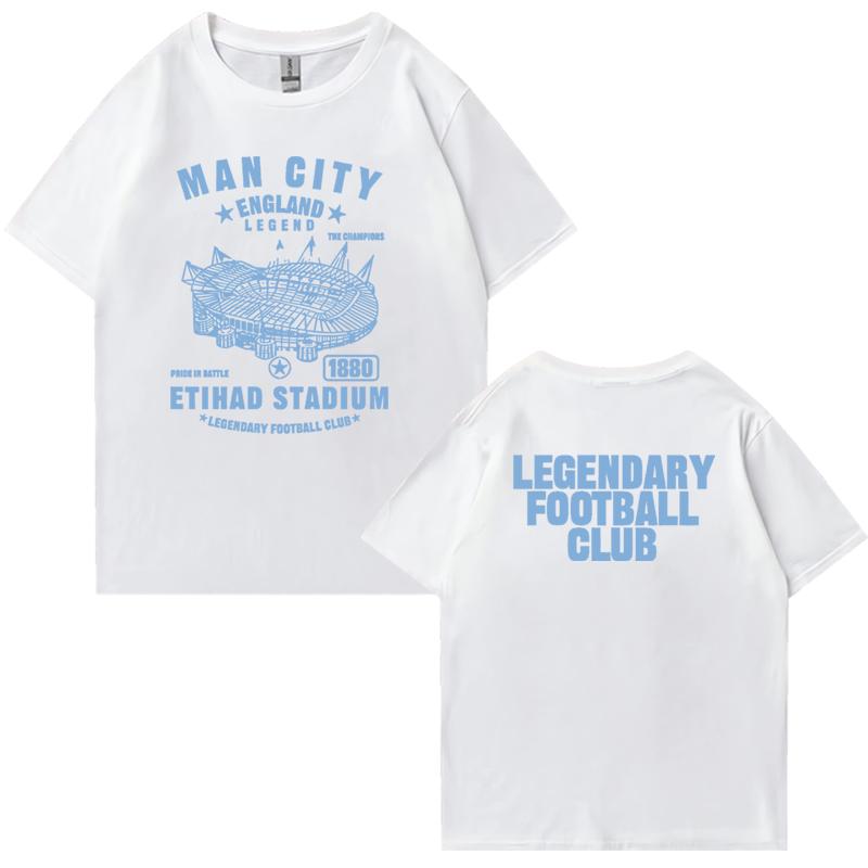 2025 Manchester CITY 100% Cotton Men Women T-shirt Oversized Summer Top Casual Short Sleeve T-shirts Unisex Crew Neck Clothing