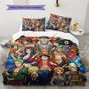 One Piece Luffy Pattern Bedding Quilt Set Quilt Cover Pillowcase Home Decoration Birthday Gift (1 * Duvet Cover + 2 * Pillowcase, Without Core)