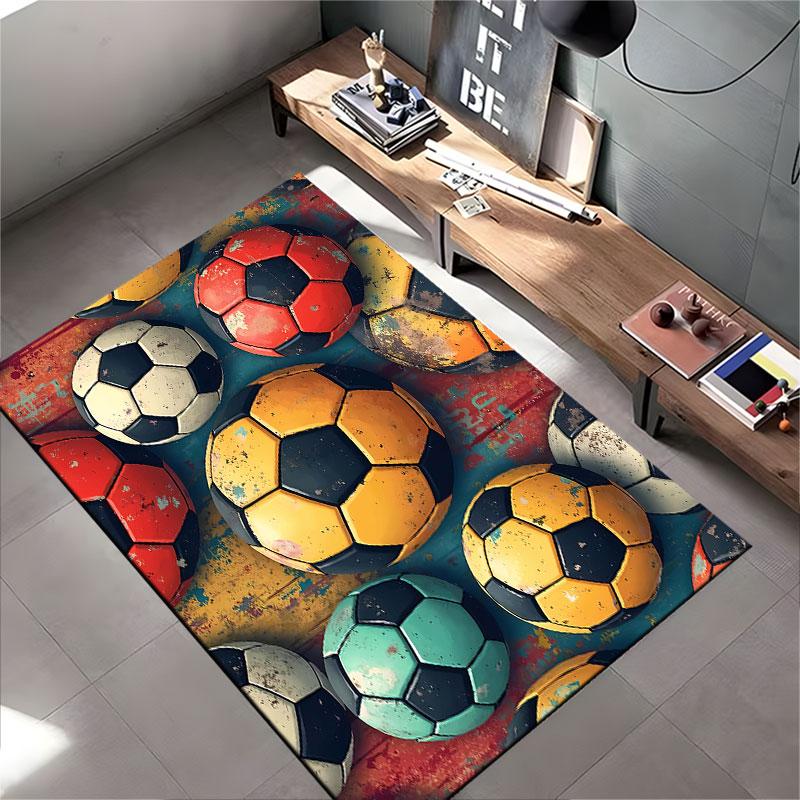 Soccer Ball Pattern Carpet suitable as a non-slip mat for the living room or bedroom sofa