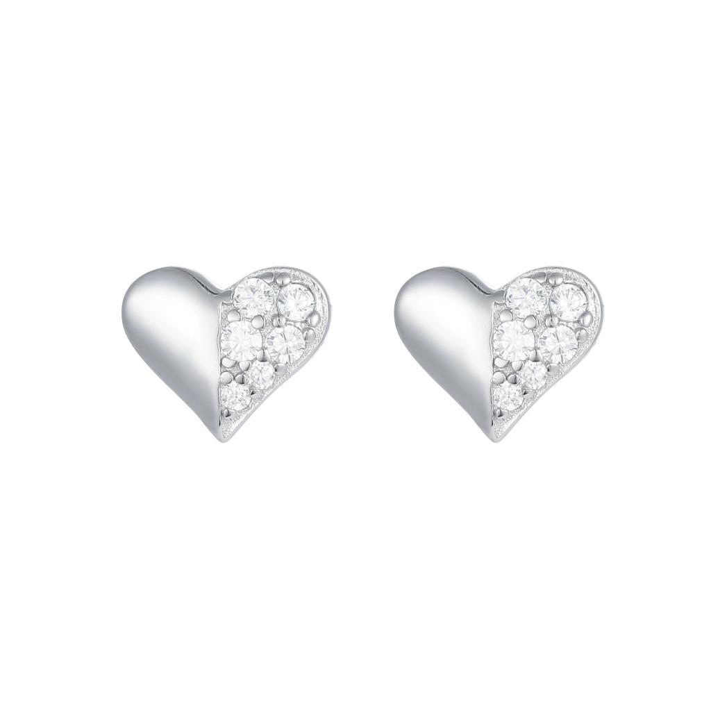 Factory 925 Sterling Silver Classic Retro Heart Stud Earring for Women Simple Versatile Daily Wear Piercing Jewelry