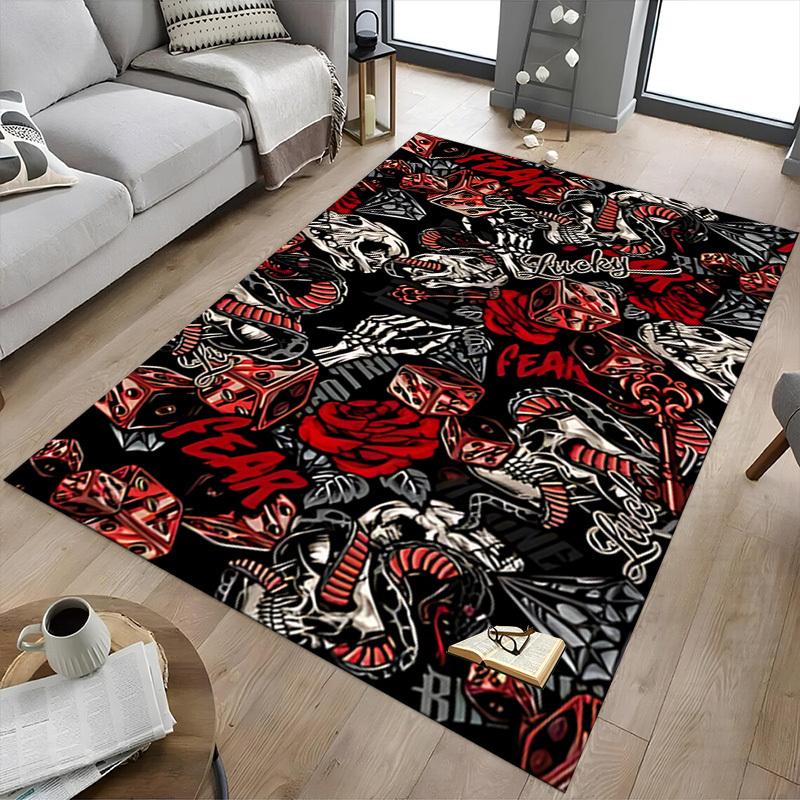 1pc Skull Fear Carpet, Office Rug Outdoor Mat Home Decor Area Carpet Festival