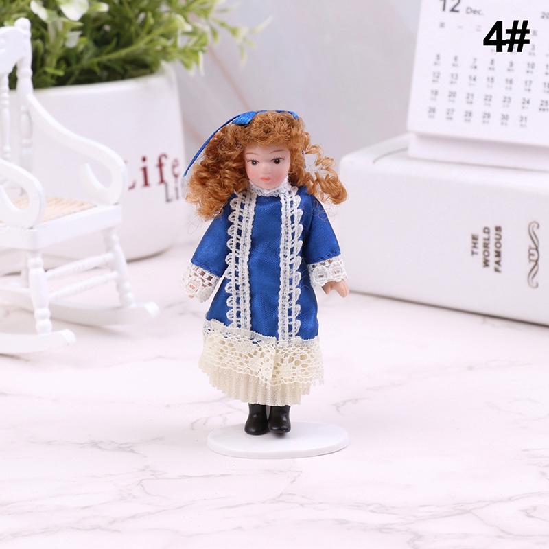 1/12 Dollhouse Miniature Porcelain Doll People Model Beautiful Youth Boy Girl Decoration Doll House Plaything For Kids