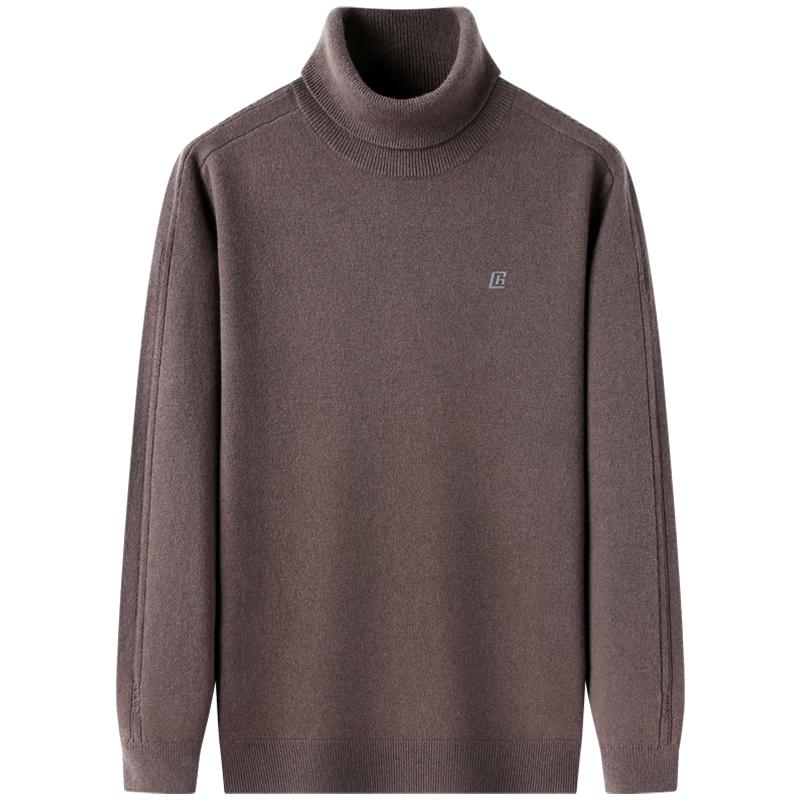 

Romon Men s 100% Pure Wool Turtleneck Thick Knit Sweater 3XL