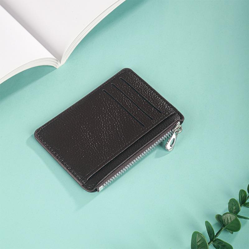New Ultra-thin Zipper Wallet PU Leather Mini Credit Card Wallet Bank Credit Card Box Female Male Business Card Set Coin Wallet