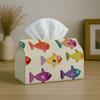 1pc, 2D Flat Printing, Fish-Shaped Cute Pop Art Printed Tissue Box, Suitable for Bathrooms, Living Rooms, Bedrooms, Dressing Tables, Coffee Tables And
