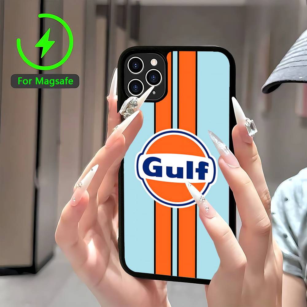 

G-Gulfs Racing Car Logo Phone Case For IPhone 17 Air 16 15 14 13 12 11 Pro Max Plus For Magsafe Wireless Charge Cover iPhone 14 plus