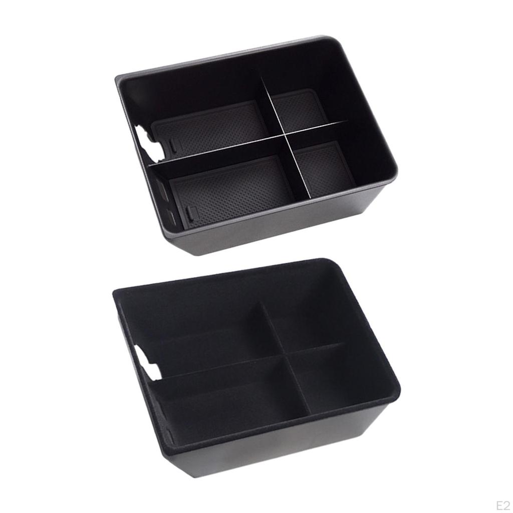 Center Console Organizer Containers Tray ,Plug and Play ,Waterproof, Solid 4 Grids Keys Cards Coins
