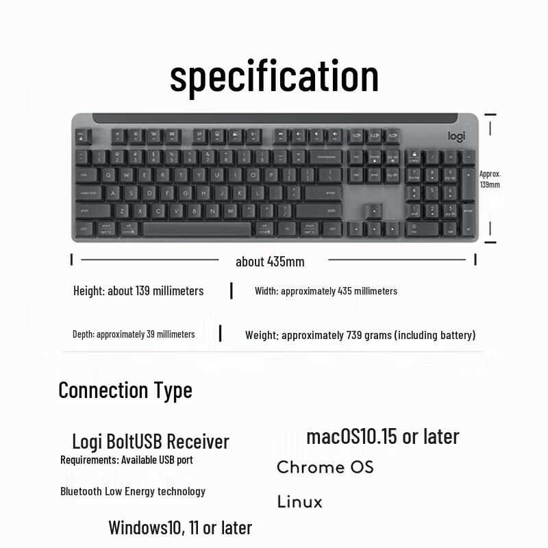 

Logitech K865 Wireless Bluetooth Mechanical Keyboard
