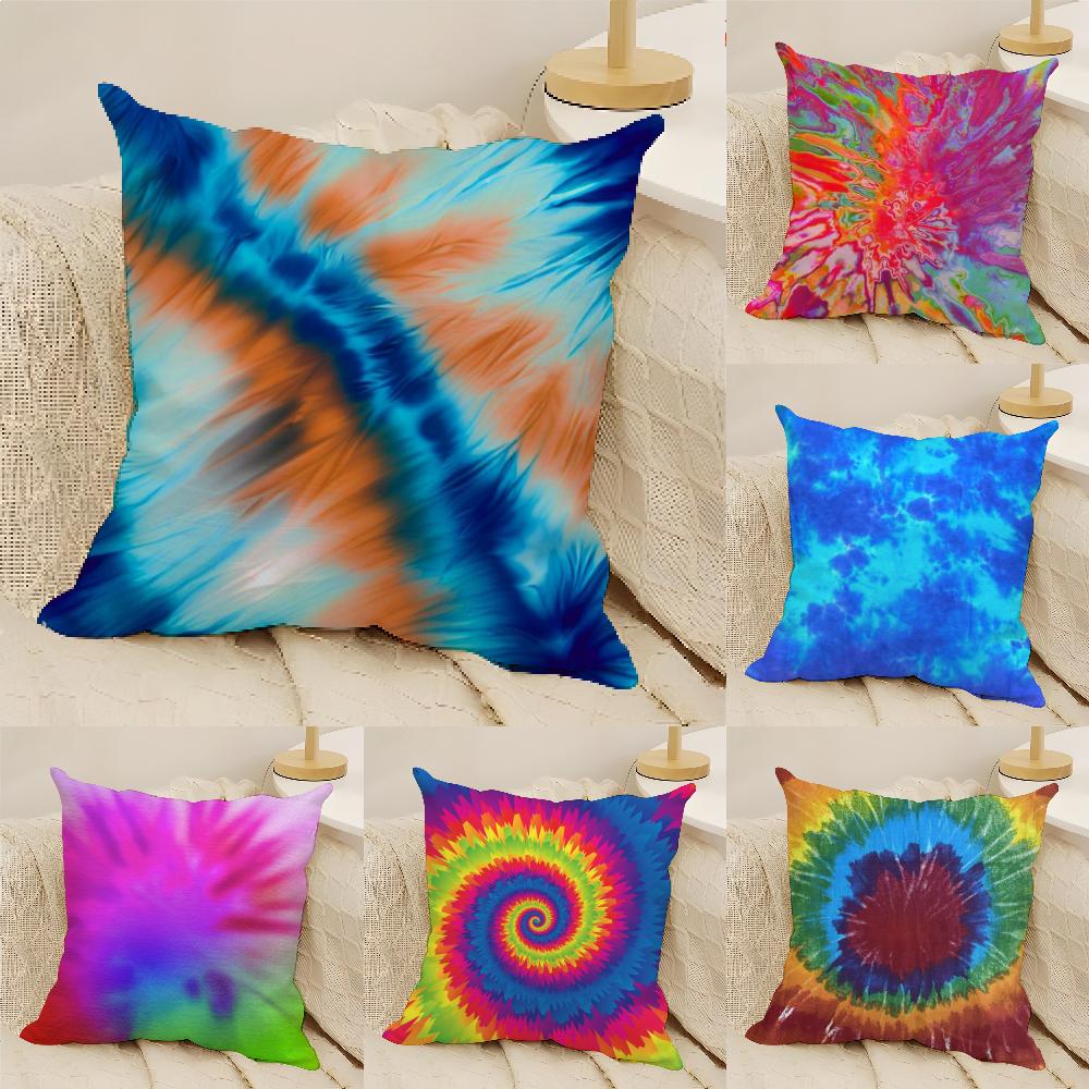 Vintage Gradient Tie-dye Pillow Case linen pillow case sofa home decor cushion cover cushion cove