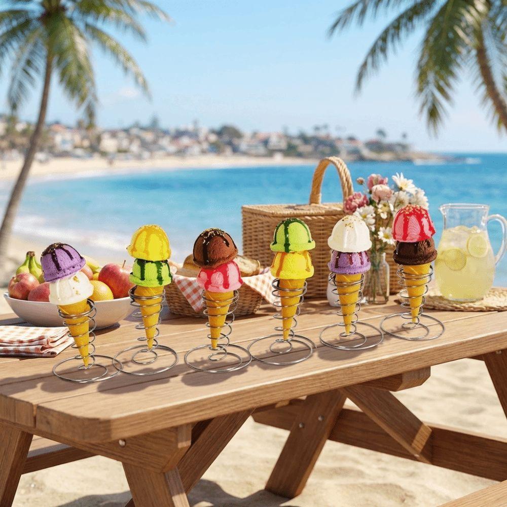 Kuželový pružinový držák na kornouty na zmrzlinu Kovový koš Displej na hranolky Svatba Dekorace