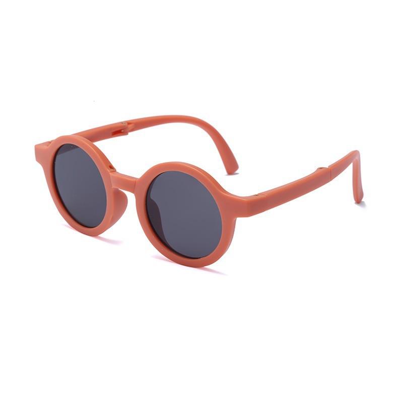 Baby round folding sunglasses women's caron anti-ultraviolet children's glasses line outdoor beach cute children's sunglasses