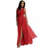 Cross-border 2023 V-Neck Waist-Cinching Sparkling Evening Gown with Slit