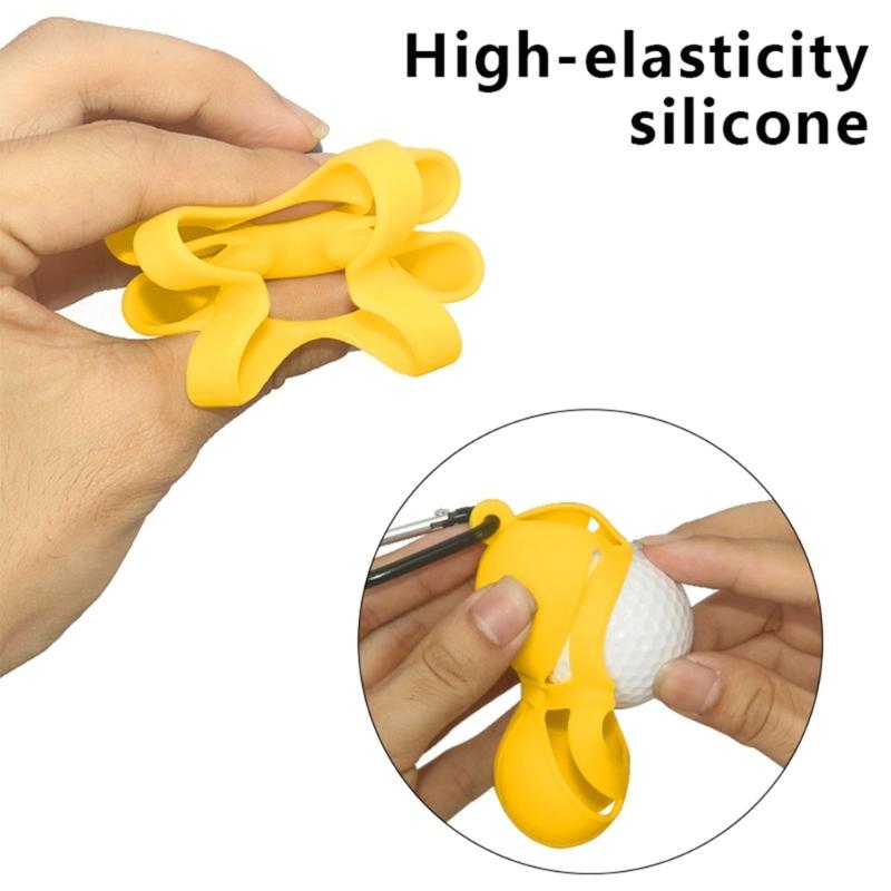 Golf Ball and Accessories Organiser Bag Waterproof Silicone Golf Ball Holder With Carabiner Clip For Outdoor Sports