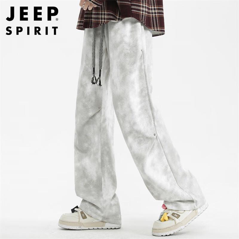 JEEP SPIRIT Men's Trendy Loose Wide-Leg Casual Pants