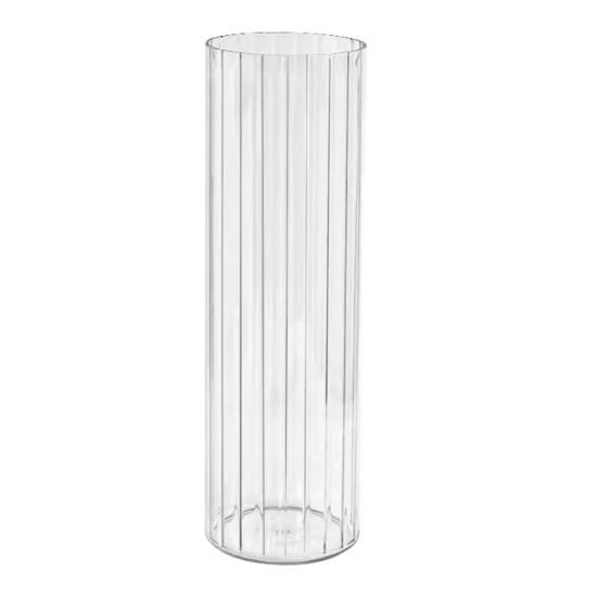 

Прозрачная акриловая цилиндрическая ваза для цветов для растений букета небьющаяся высокая ребристая ваза для центрального элемента свадьбы домашнего декора XS
