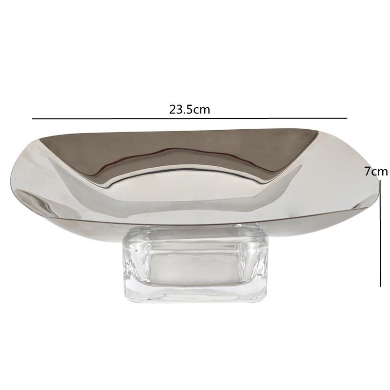 

Современная Хрустальная База Фруктовая Тарелка, Роскошный Поддон из Нержавеющей Стали, Десертная Тарелка, Кухня, Обеденный Стол, Длинный Поддон для Хранения