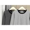 Plus Size Women Vintage Striped Thick Thermal Long Sleeve Base Warm T Shirt