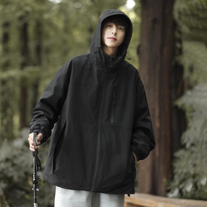 

Мужская отстегивающаяся куртка-ветровка 3-в-1: Водонепроницаемая, утепленная хлопком, трехсезонная куртка для работы на открытом воздухе M