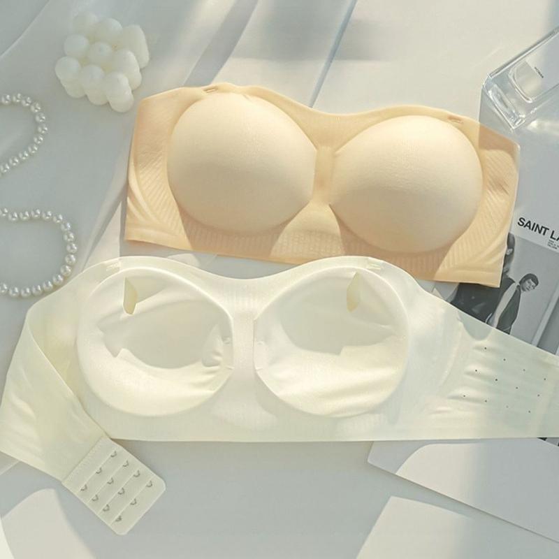 Women's Strapless Anti-Slip Support Lightweight Bra Summer Cool Breathable Comfortable Invisible Seamless Soft Wire Free Bra