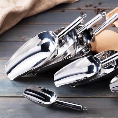 1Pc Edelstahl Ice Cube Scoop Schaufeln Löffel Küche Candy Mehl Schaufel Löffel Für Bar Party Küche Zubehör