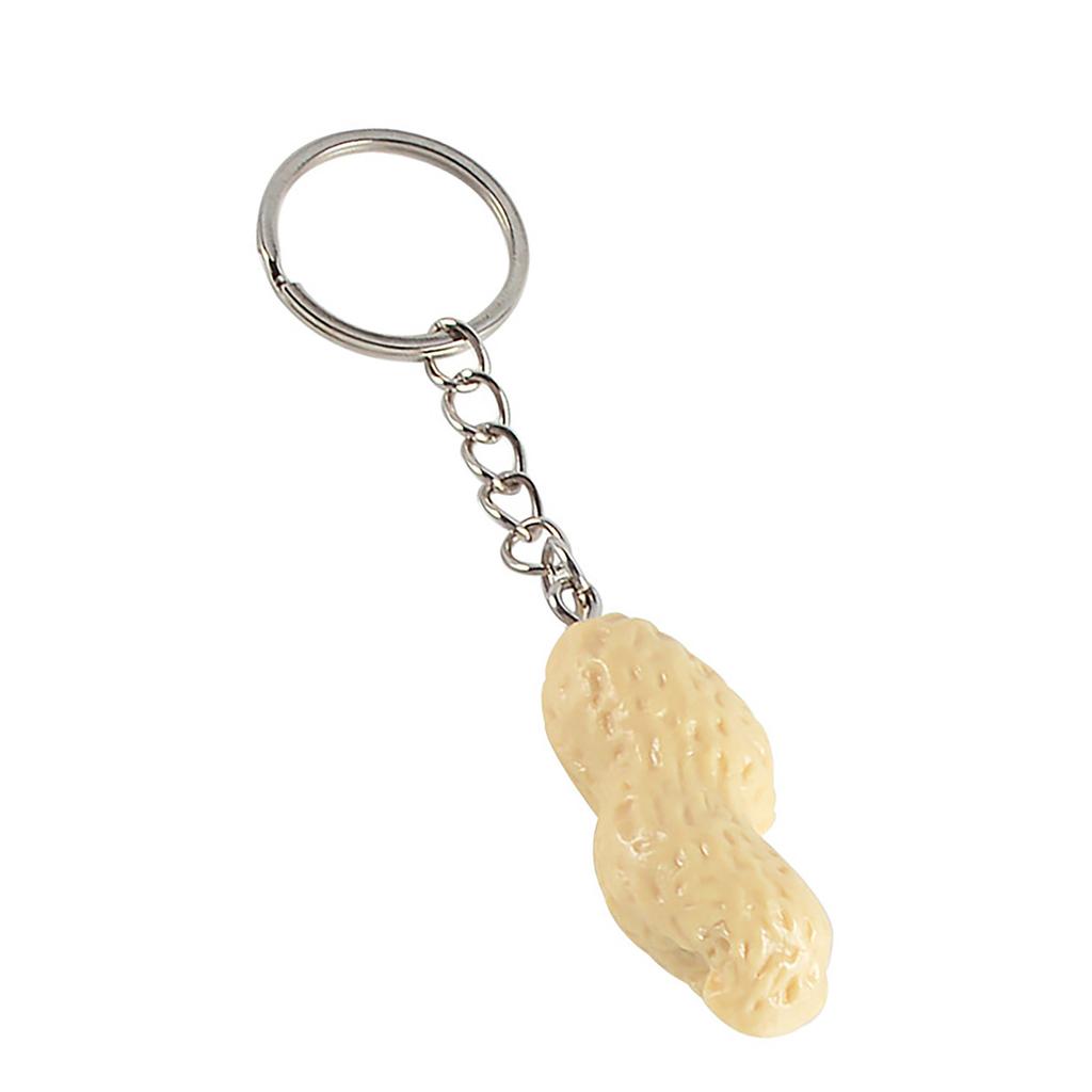 Creative Peanut Shape Keyring Bag Pendant Unique Trinket Key Jewelry Creative Hanging Ornament Suitable for All Ages