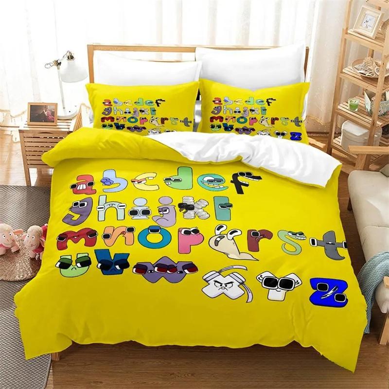 3D Print Cartoon Alphabet Lore A-Z Bedding Set Boys Girls Twin Queen Size Duvet Cover Pillowcase Bed Kids Adult 2/3pcs