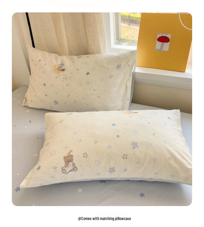 Fresh Simple Pure Cotton Duvet Cover Set, Available In Single, Three, or Four Pieces for Student Dormitories.
