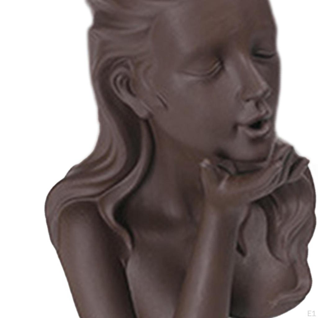 Backflow Incense Burner Holder Desk Ornament Lady Face Figurine Waterfall Decoration for