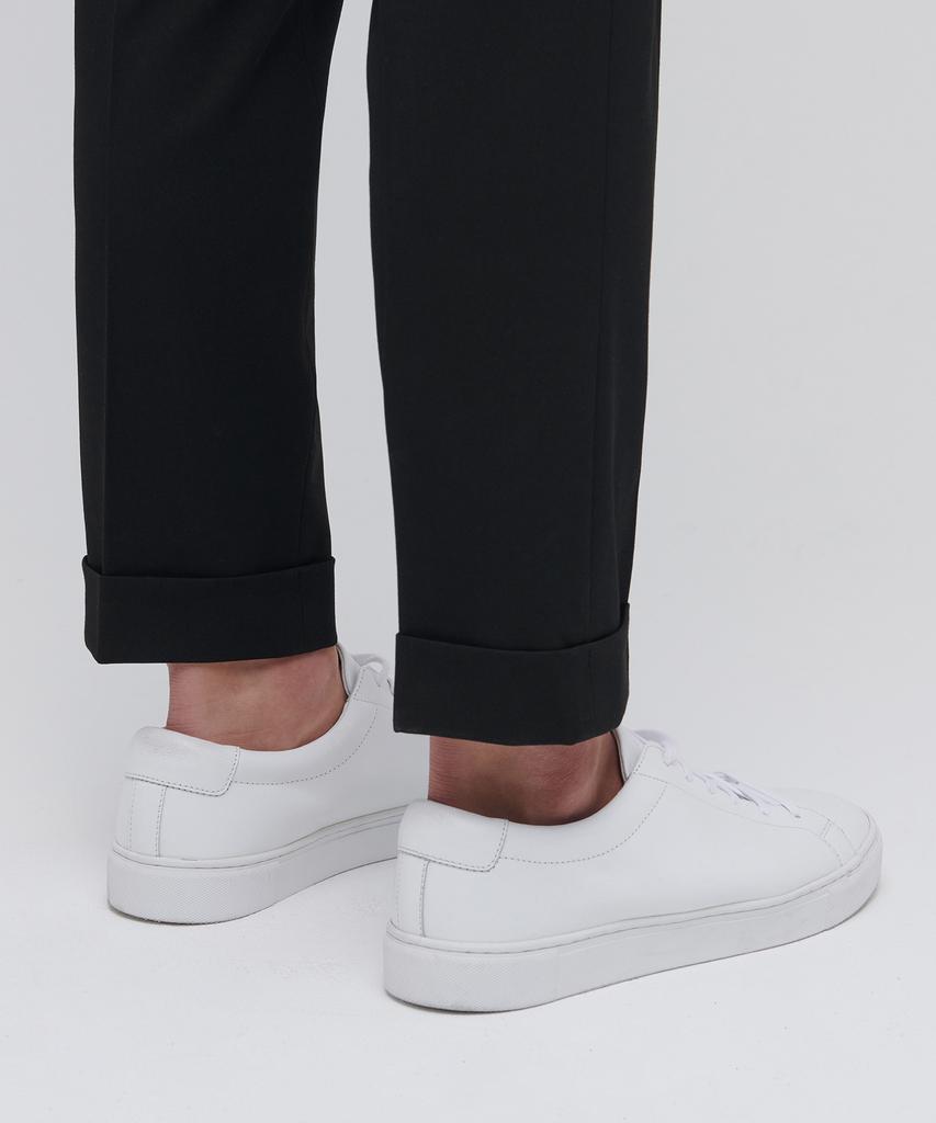 Musinsa Standard Tapered Turn-Up Hidden Banding Crop Slacks [Black]