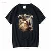 Razamataz Helloween Okładka Albumu Czarny T-shirt XL Długi Lub Krótki Rękaw Vintage Wypłukany Streetwear Góra Do Codziennego Noszenia