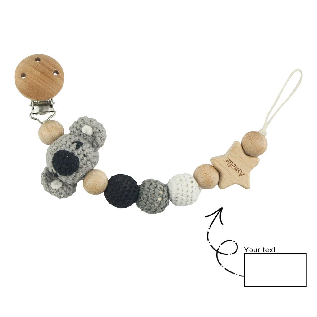 Personalized Engraving Of Newborn Baby Pacifier Clamp Pacifier Hanging Chain, Baby Teething Pacifier Anti-drop Chain