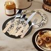 Vintage Dinnerware Set Stainless Steel Silver Flatware Knife Fork and Spoon Serving Utensils Set high-end retro acrylic