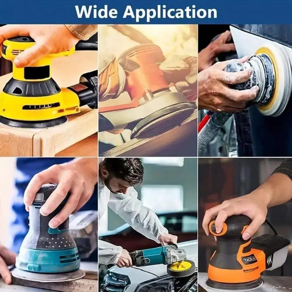 10pcs Red Sand 5 Inch 8 Hole 80# Velvet Sandpaper, Aluminum Oxide Air Grinding And Polishing Sandpaper. Polishing Tool