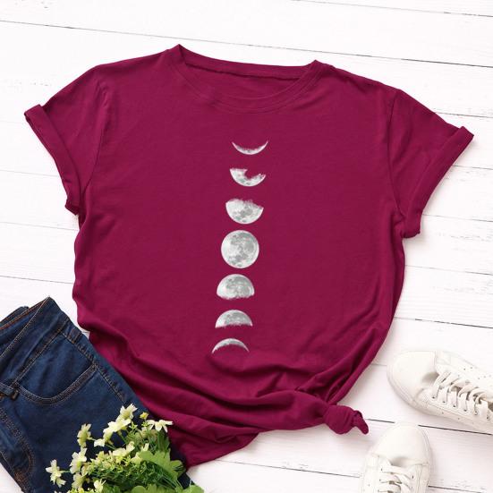 Dames Tops Ronde Hals Korte Mouw Bedrukt Ontwerp Zacht Rekbaar T-shirt Normale Pasvorm Zomer Topjes Dagelijkse Kleding