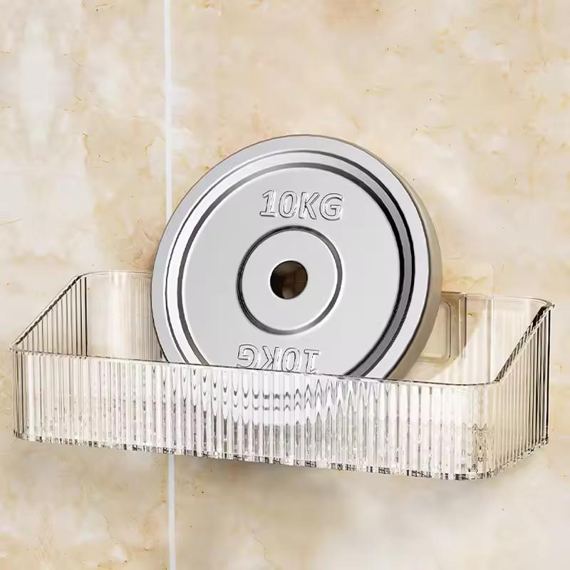 Corner Wall Mounted Cosmetics Storage Rack Plastic No Hole Required Organizer for Bathroom Accessories