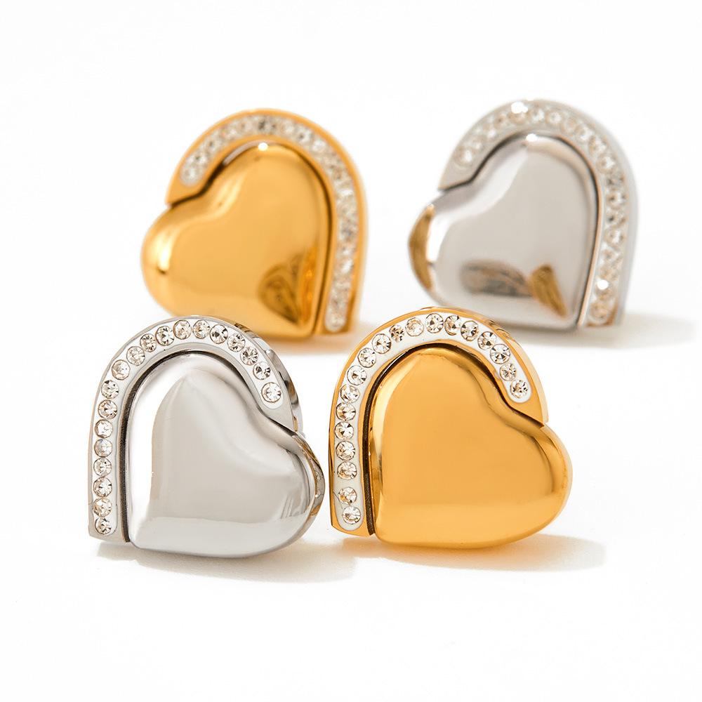 

2023 Новые серьги «Любовь», женские цирконовые простые полубриллиантовые серьги «Любовь», сохраняющие цвет, дизайн, милые серьги-гвоздики из нержавеющей стали