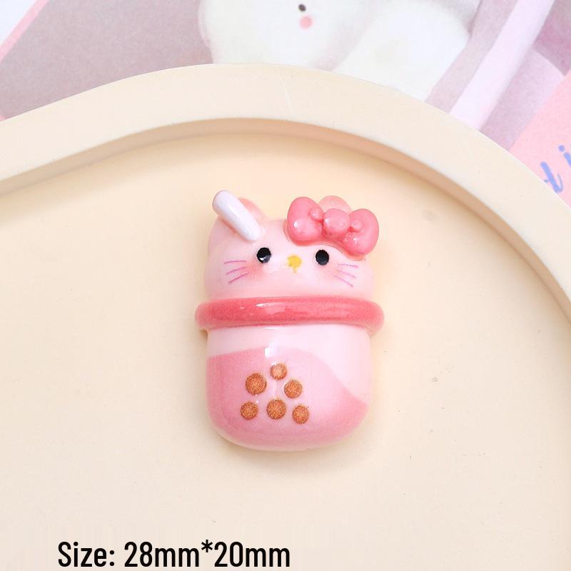 Powder-colored Cartoon Kitten Charms: DIY Resin Accessories, Cream Glue, Crocs Decorations, Hair Clips.