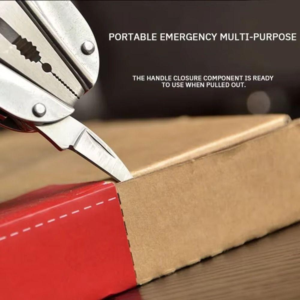 Foldable Portable Multitool Pliers Keychain Foldable with Lanyard Screwdriver Multifunction Compact Pocket Multitool Hiking