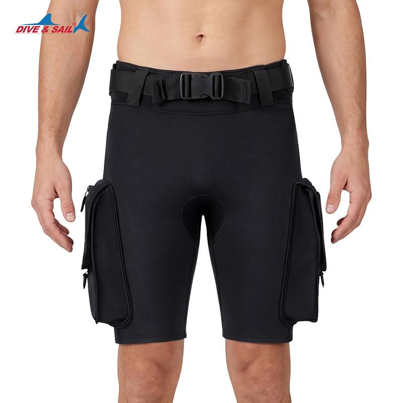 Herren 3mm Neopren Tauchshorts mit großen Taschen Schnorcheln Surfen Segeln Wassersport