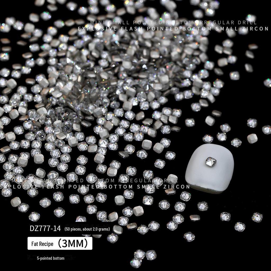 50-Piece Mixed Shape Zircon Manicure Diamonds