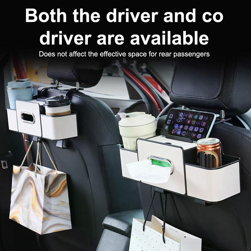 Car Backseat Organizer Multifunction Leather Interior Storage Bag Hanging Seat Back Tissue Water Cup Holder Auto Accessories