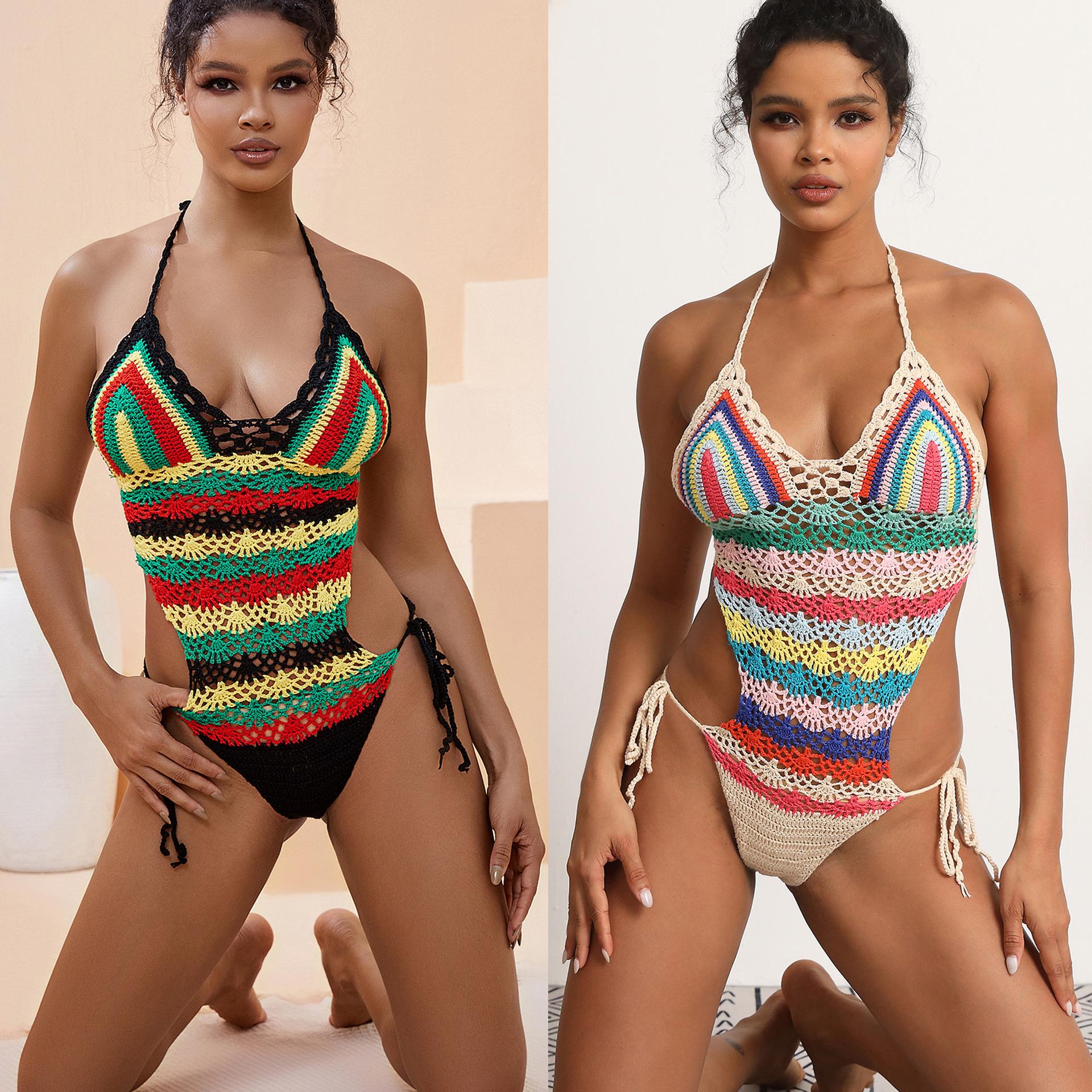 

Handmade Crochet One-piece Swimsuit Monokini L