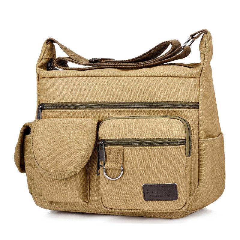 Men Canvas Shoulder Bag With Casual Design For Travel And Commute