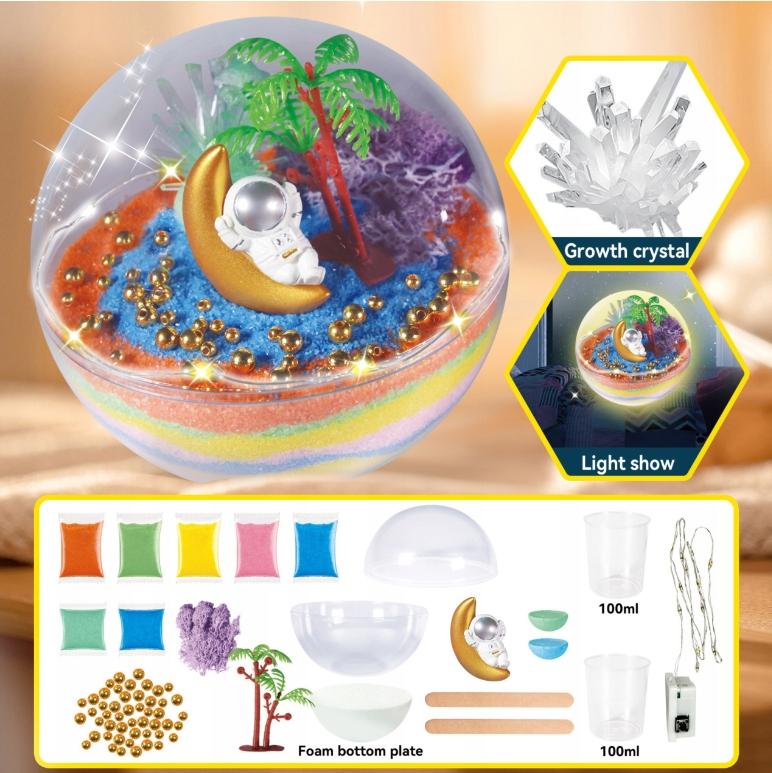 LED Crystal Growing Creative DIY Astronaut Aquarium Educational Kit