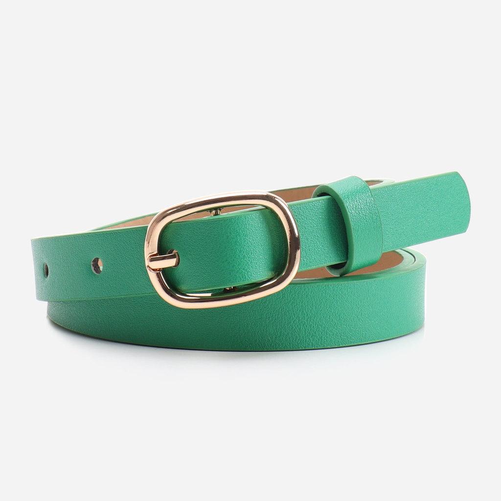 Womens Oval Pin Buckle Belt In Multi Colors For Jeans And Dresses
