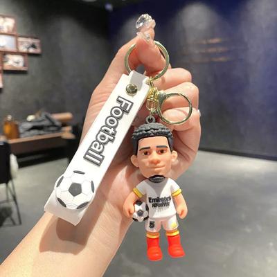 Soccer Player Keychain, Sports Fan Keychain for Backpacks and Keys