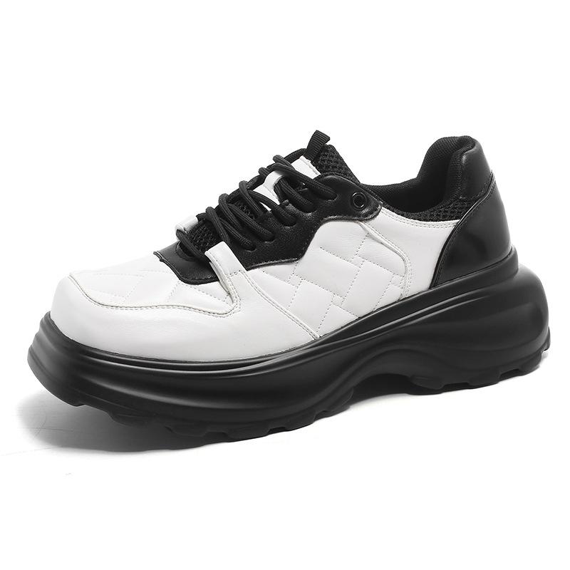 

Fashion trend casual leather shoes men s ins square head dress platform derby shoes British style casual leather shoes 3312-J 44 білий